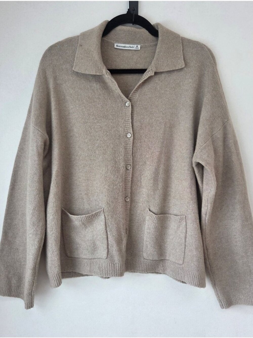 Abercrombie & Fitch Wool Blend Beige Cozy Cardigan Sweater Women's M